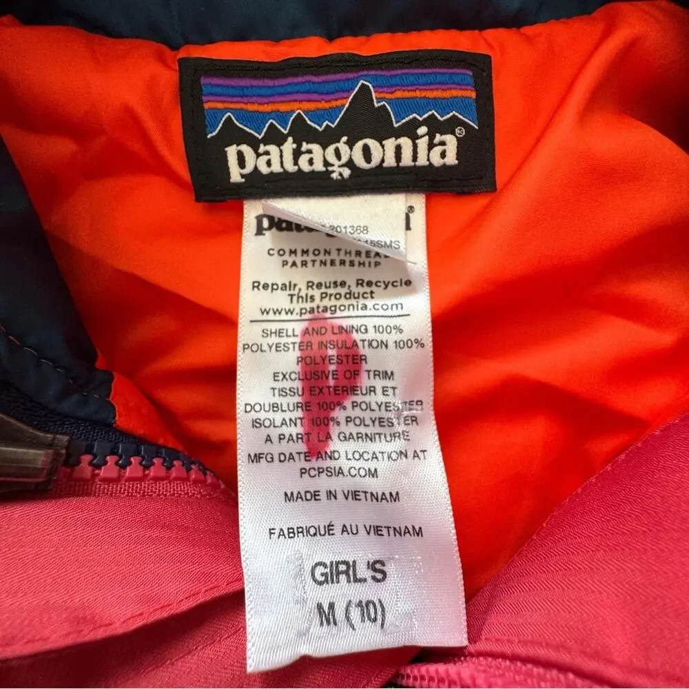 Patagonia Kids' 3 in 1 Jacket Coral Navy Blue Size M (10) Ski Snowboarding